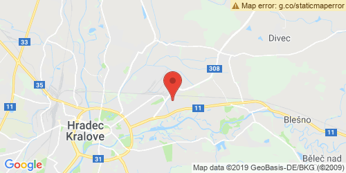 Google map: Bieblova 1110/1b, Hradec Králové, 500 03